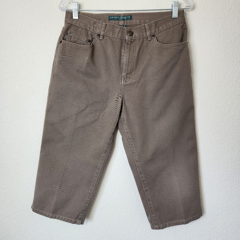 Lauren Jeans Co. By Ralph Lauren Tan 5 Pocket Bermuda Shorts Size 8P